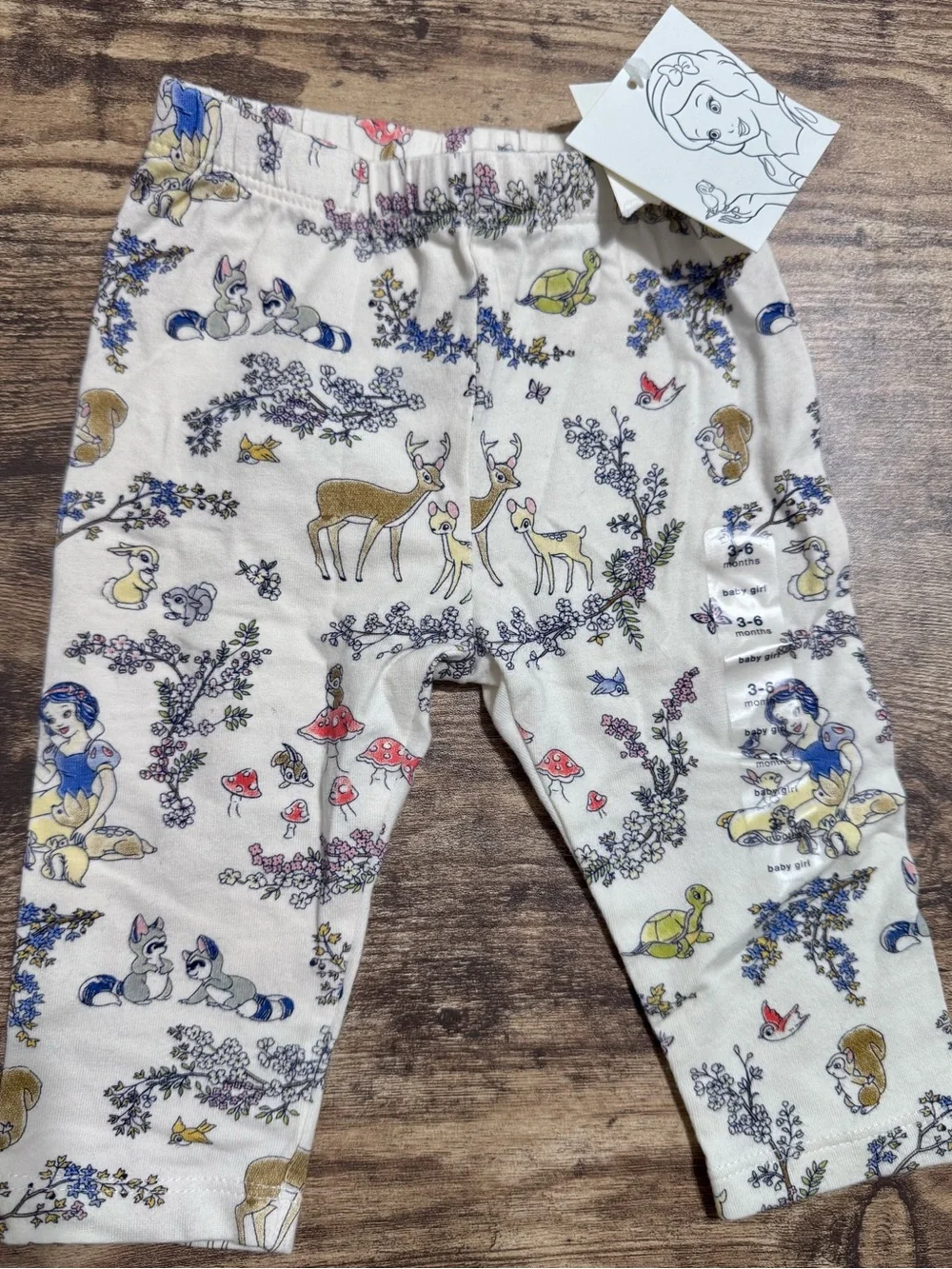 Disney Baby Gap Snow White 3pk bodysuit with matching pants 3-6 months NWT